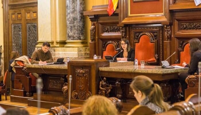 A concelleira Silvia Cameán presidindo unha sesión do Consello Local de Inclusión