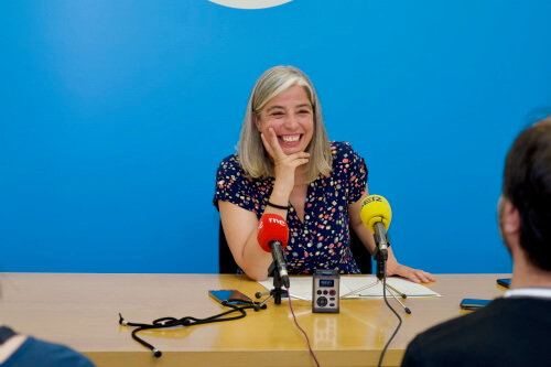 María García na rolda de prensa