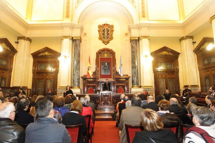 El alcalde, Xulio Ferreiro, en el encuentro abierto a la ciudadanía que tuvo lugar este viernes en María Pita