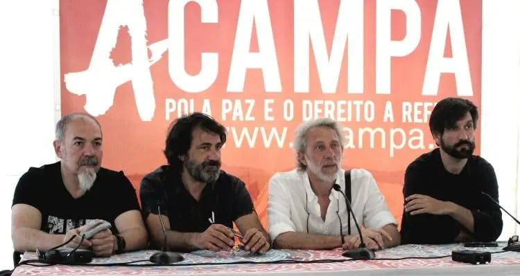 Medina, Cámara, Bauluz e Ricard García esta mañá en Acampa