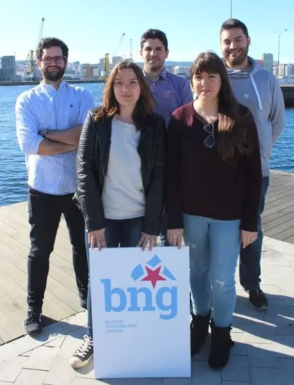 Candidatura BNG municipais. 02.03.2019 (David Soto, Alberte G. Nicolás e Anxo Sánchez_ Lydia Bouzas e Patricia Cordo)