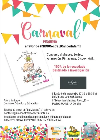 Cartaz Nico contra el cáncer infantil