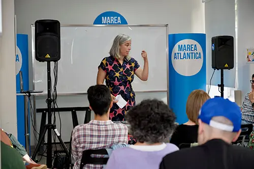 María García na rolda de prensa