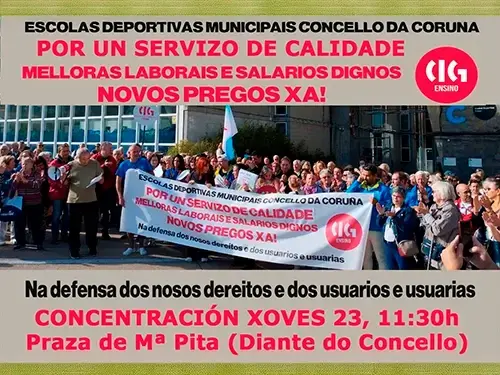 Cartel de concentraci&oacute;n Escolas Municipales