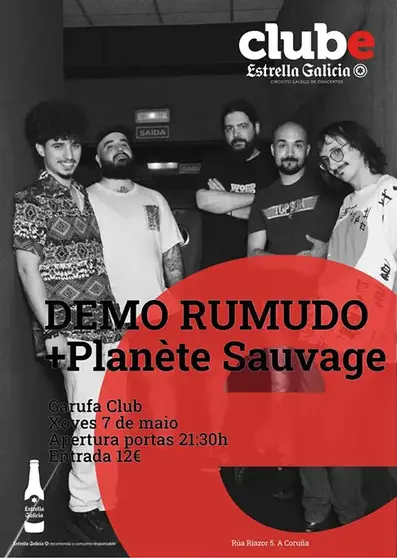 Concierto de Demo Rumudo y Plan&egrave;te Sauvage en Garufa Club A Coru&ntilde;a