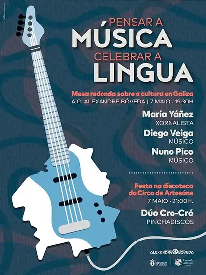 Cartaz Pensar a m&uacute;sica celebrar a lingua