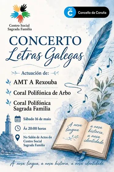 Cartel concierto Letras galegas