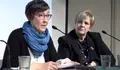 Presentaci&oacute;n del libro 'La voz de las almas silenciadas' con su autora, Sara Tajuelo (i) y Carmen Mart&iacute;n (d) (Imagen de &Aacute;lvaro Or&uacute;s/Pressenza)