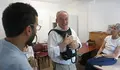 Miguel Lorenzo con mochila vibratoria