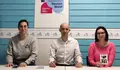 Marta G&oacute;mez, Fran Leiro e Nuria (a militante sancionada)
