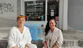 Silvia y Mar&iacute;a recogida de material para ayudar a la gente que sufre incendios en Ourense