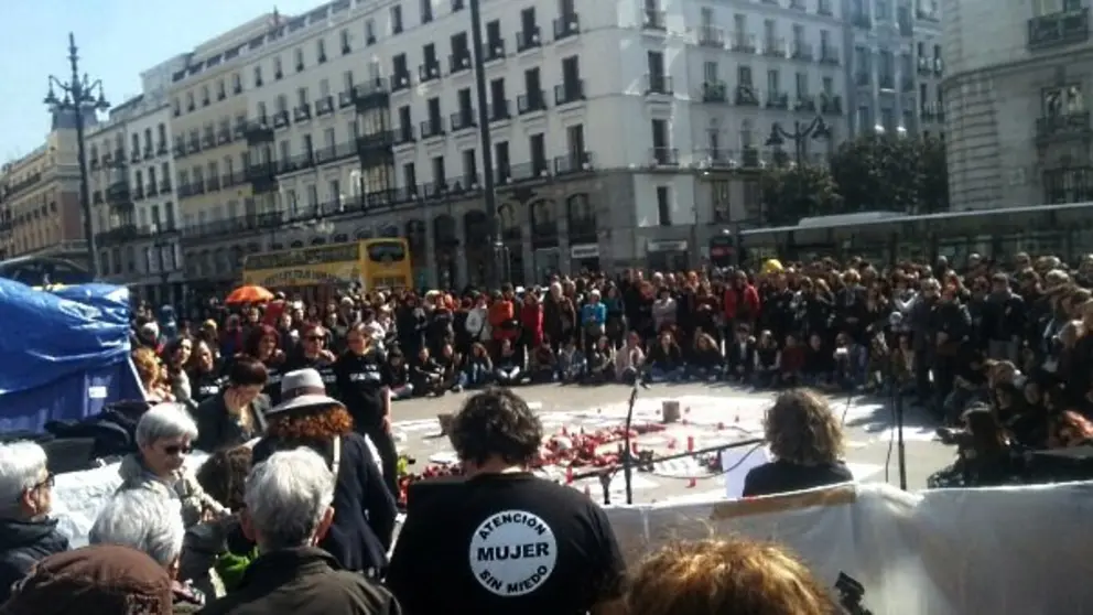 Unha das concentraci&oacute;ns desta semana en Madrid. Foto Ve-la Luz