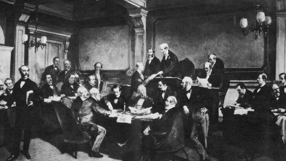 Firma de la primera convenci&oacute;n de Ginebra