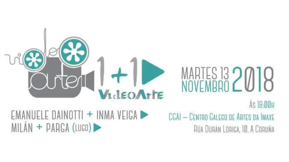 Cartel 1+1Play Videoarte - martes 13 Nov_2018 port