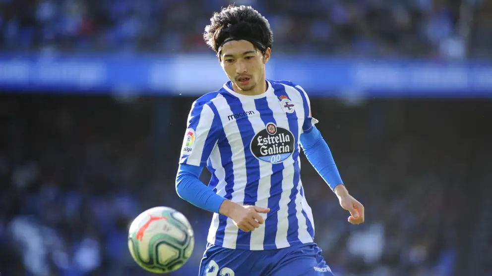 Gaku. D&eacute;por-C&aacute;diz. 19.01.2020. Celebraci&oacute;n do gol de Sabin Merino. Imaxe somosdepor
