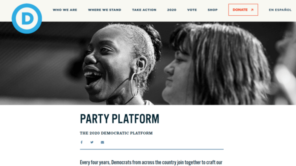 Plataforma electoral del Partido Dem&oacute;crata