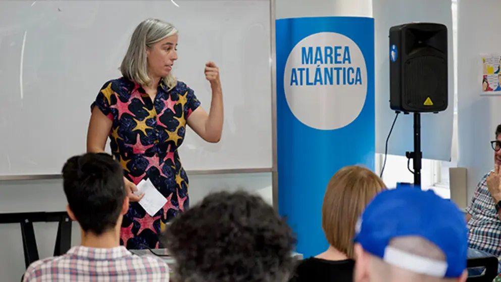 Mar&iacute;a Garc&iacute;a na rolda de prensa port