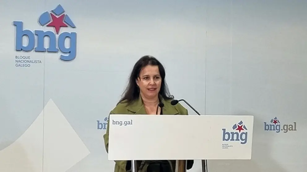 Ana Miranda na rolda de prensa pola expulsi&oacute;n de Palestina