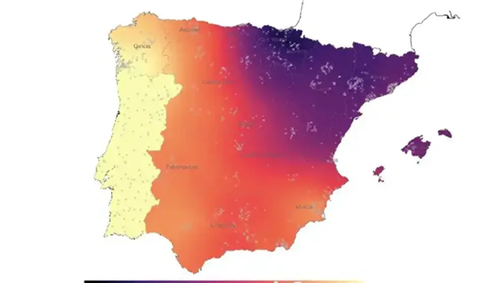 Mapa de distribuci&oacute;n gen&eacute;tica norteafricana en la Pen&iacute;nsula Ib&eacute;rica - Estudio Nature 2019.