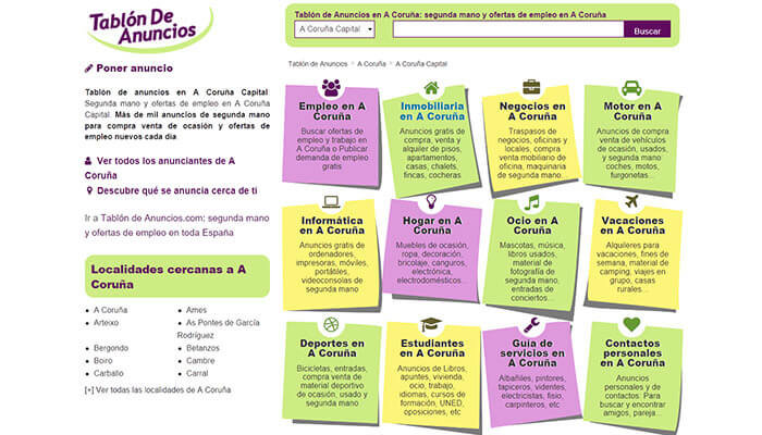 tablon de anuncios contactos