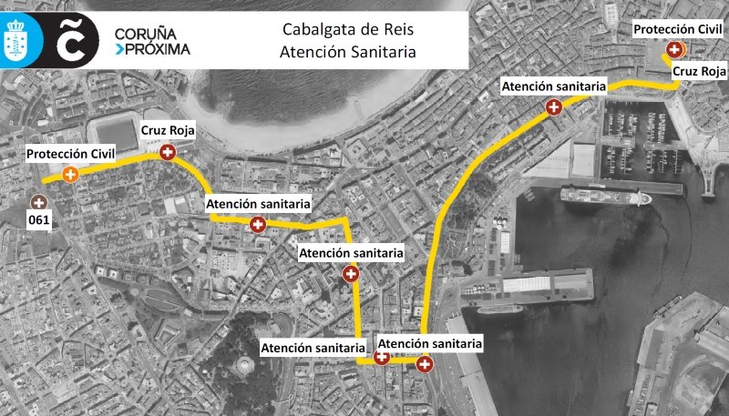 Atención santiaria na Cabalgata de Reis 2019