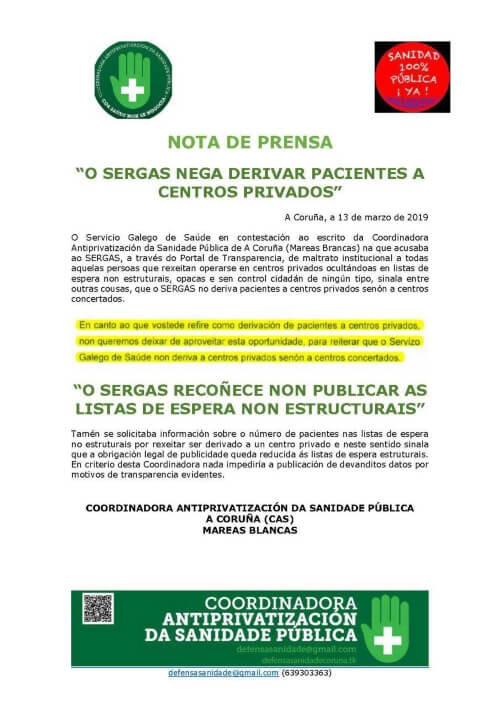 Nota de prensa listas no estructurais