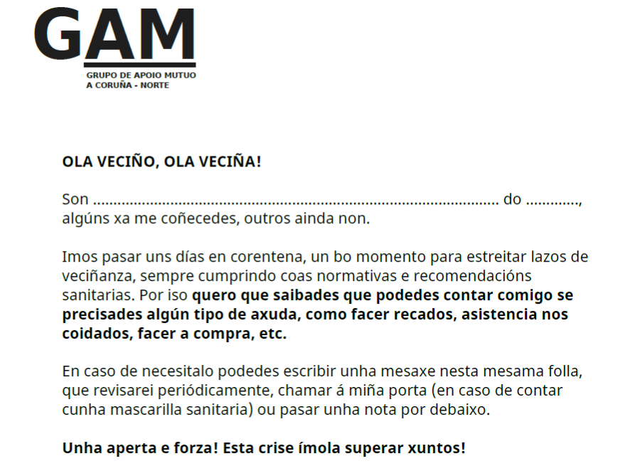 Aviso para veciñas e veciñas. Un dos recursos que ofrece a web