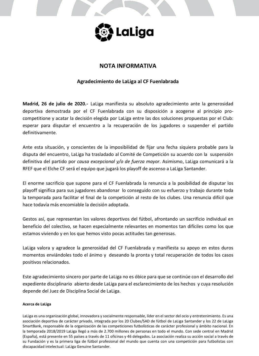 comunicado LIGA