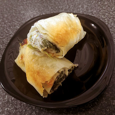 Rollitos de pollo y espinacas